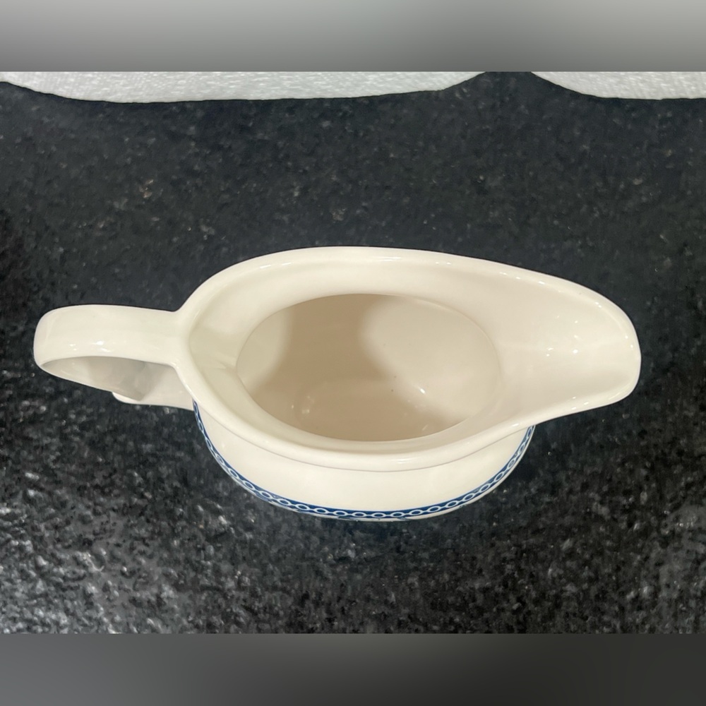222 Fifth Adelaide Blue & White Creamer - Picture 3 of 5